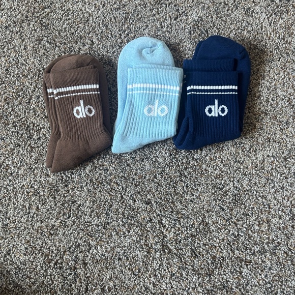 Othr Accessories - 3 socks navy espresso blue medium half crew unisex brand new